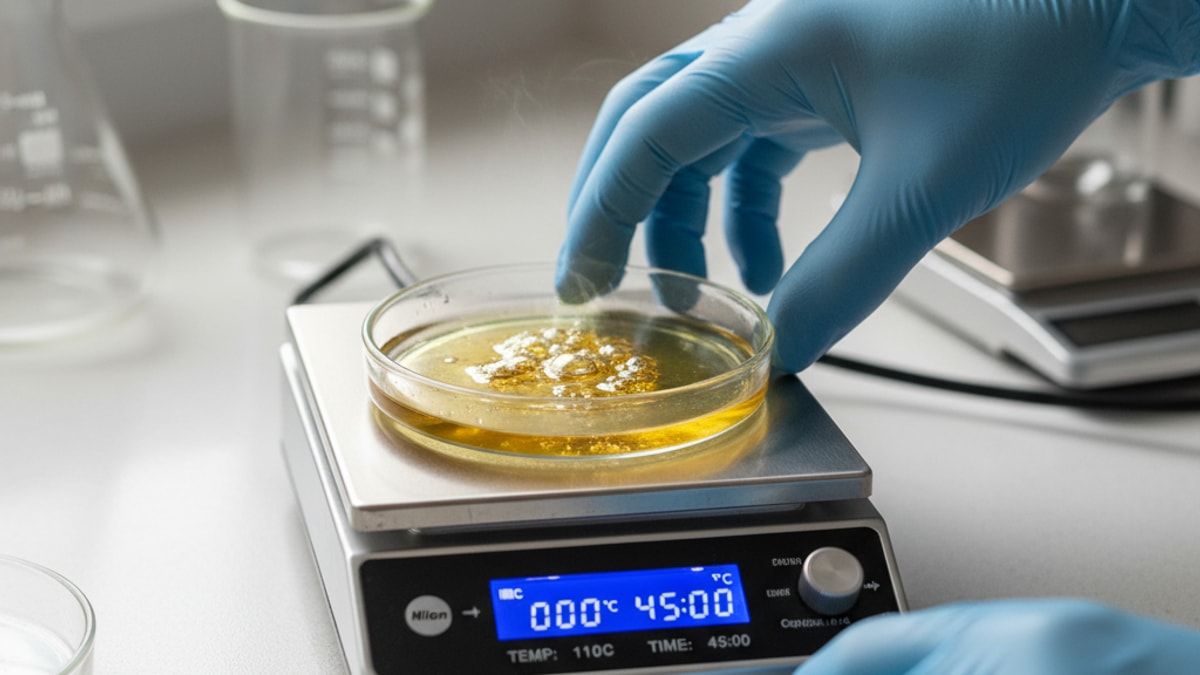 Blog Post: what temperature to decarb concentrates - Professional illustration